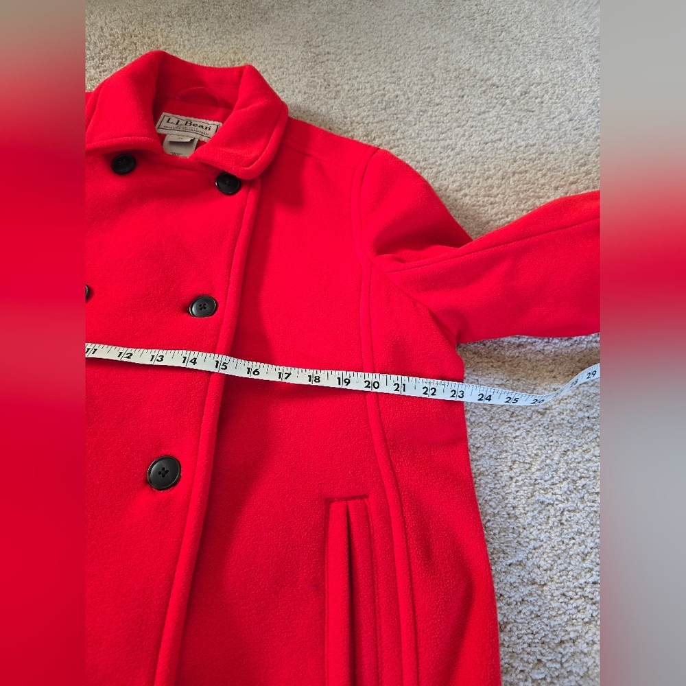 L.L. Bean Womens XL petite Red Soft Button Frpnt Lined Coat Jacket - Picture 6 of 9